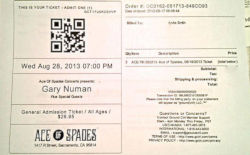 Sacramento Ace Of Spades Ticket